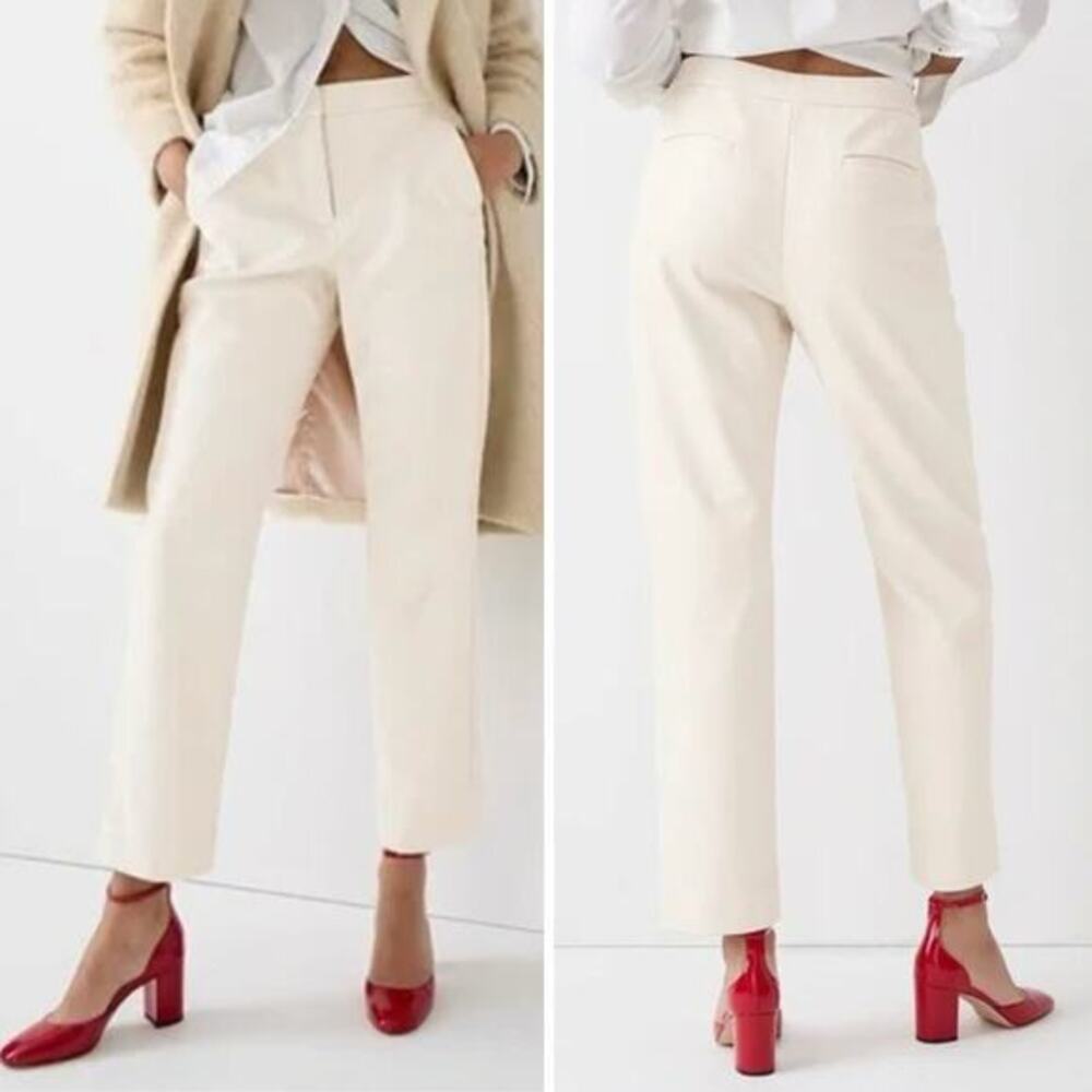 New!‎ J. Crew *Pen Mark* Kate straight-leg pant in faux leather, size 12